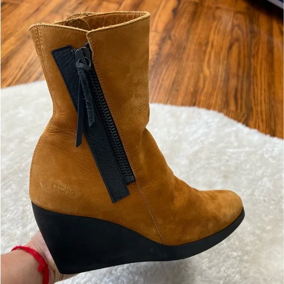 Arche Vitahe Waterproof France Made Soft Nubuck Luxe Leather Boots– Size 7 - Picture 5 of 14